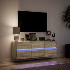 Vidaxl TV nástenná skrinka s LED svetlami dub sonoma 130x31x45 cm