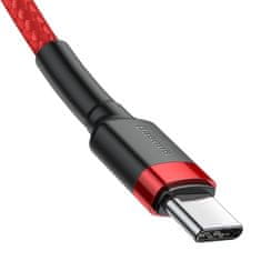 BASEUS KÁBEL BASEUS CAFULE ODOLNÝ NYLONOVÝ KÁBEL USB-C PD / USB-C PD PD2.0 60W 20V 3A QC3.0 1M ČERVENÝ (CATKLF-G09)