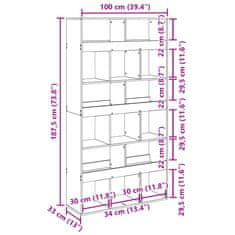 Petromila vidaXL Deliaca stena čierna 100x33x187,5 cm kompozitné drevo