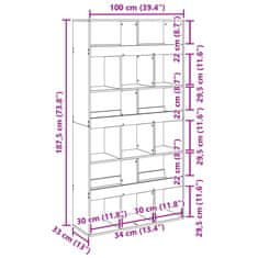 Petromila vidaXL Deliaca stena dymový dub 100x33x187,5 cm kompozitné drevo