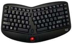 ADESSO WKB-3150UB/ bezdrôtová klávesnica 2,4GHz/ ergonomická/ trackball/ USB/ čierna/ US layout