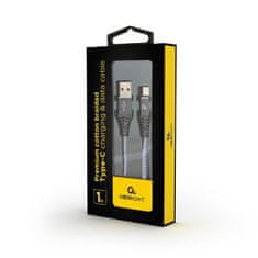 Gembird Gembird kabel CABLEXPERT USB-A - USB-C, M/M, PREMIUM QUALITY, opletený, 1m, šedá/bílá