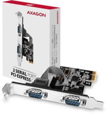 AXAGON AXAGON PCEA-S2N, PCIe řadič - 2x sériový port (RS232) 250 kbps, vč. LP