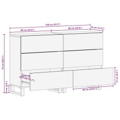 Petromila vidaXL Komody 2 ks 60x34x75 cm mangový masív