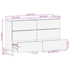 Petromila vidaXL Komody 2 ks 60x34x75 cm, akáciový masív