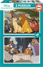 EDUCA Puzzle Disney Zvieratá 2x48 dielikov