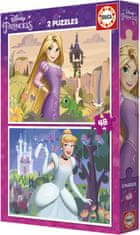 EDUCA Puzzle Disney princeznej: Locika a Popoluška 2x48 dielikov