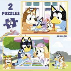 EDUCA Puzzle v kufríku Bluey 2v1 (48 dielikov)