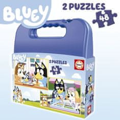 EDUCA Puzzle v kufríku Bluey 2v1 (48 dielikov)