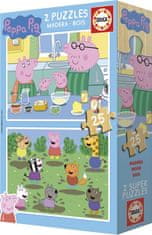 EDUCA Drevené puzzle Prasiatko Peppa 2x25 dielikov