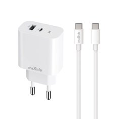 maXlife MXTC-06-30AC PD QC nabíjačka USB-C a USB s káblom UBS-C - Ligntning 30W (OEM0101315)