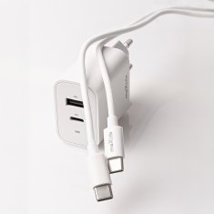 maXlife MXTC-06-30AC PD QC nabíjačka USB-C a USB s káblom UBS-C - Ligntning 30W (OEM0101315)