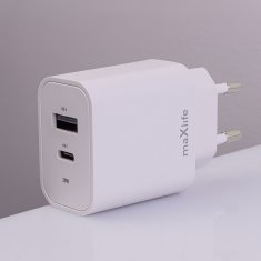 maXlife MXTC-06-20AC PD QC nabíjačka USB-C a USB s káblom UBS-C - Ligntning 20W (OEM0101314)