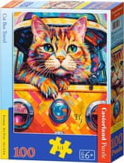 Castorland Puzzle Mačka na cestách autobusom 100 dielikov