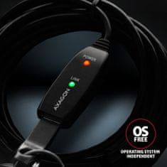 AXAGON AXAGON ADR-310 USB 3.2 Gen 1 A-M->A-F, aktivní prodlužka/repeater kabel 10m