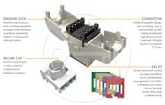 Solarix Samorezný keystone Solarix CAT6 STP SXKJ-6-STP-RAL-SA, RAL FIT moduly, GROUND LOCK 