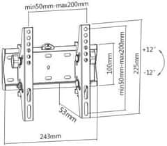 Gembird Gembird držák TV, 23"-42" (30kg), náklopný