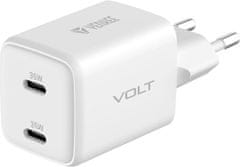 Yenkee YENKEE GaN síťová nabíječka YAC G35D VOLT, 2x USB-C, 35W, bílá