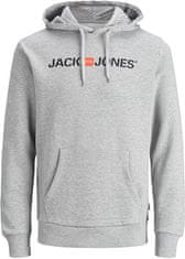 Jack&Jones Pánska mikina Regular Fit JJECORP 12137054 Light Grey Melange (Veľkosť S)