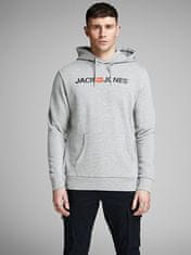 Jack&Jones Pánska mikina Regular Fit JJECORP 12137054 Light Grey Melange (Veľkosť S)