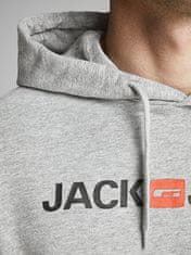 Jack&Jones Pánska mikina Regular Fit JJECORP 12137054 Light Grey Melange (Veľkosť S)