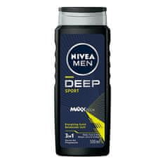 Nivea Sprchový gél na tvár, telo aj vlasy pre mužov Deep Sport Men (Body, Face & Hair Shower Gel) (Objem 500 ml)