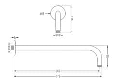 Mexen Kai, podomietková sprchová/vaňová sada DR70 s dažďovou sprchou 25 cm, biela, 77602DR70251-20