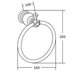 Mexen príslušenstvo, ESTELA držiak na uteráky Ring, čierny, 7011532-70