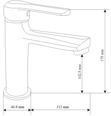 Mexen Sabre, umývadlová batéria h-175, biela, 72100-20