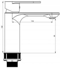 Mexen Milo, umývadlová batéria, čierna matná, 71300-70