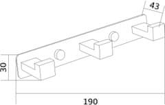 Mexen príslušenstvo, Vešiak na uteráky 3-háčiky, chróm, 709263-00
