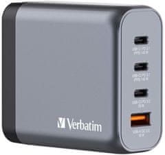 VERBATIM Verbatim cestovní adaptér GNC-140, GaN, 2xUSB-C PD 140W, USB-C PD 20W, USB-A QC