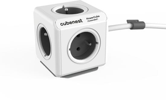 CubeNest Cubenest PowerCube Extended prodlužovací přívod 1,5 m - 5ti zásuvka, šedá