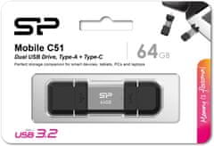 Silicon Power Silicon Power Mobile C51 - 64GB, USB 3.2 Gen 1, USB-C/USB-A