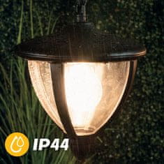 LUMILED Záhradná závesná lampa E27 lampáš ARETOS IP44