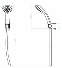 Kuchinox Sprchový set 225x90 mm 3-funkčná sprcha čierna Cento