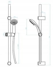 Kuchinox Sprchový set s tyčou 70 cm chróm