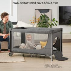 Kinderkraft cestovná postieľka JOY 2 DARK GREY