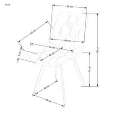 Halmar Moderní jídelní židle K519 šedá (1p=2szt)