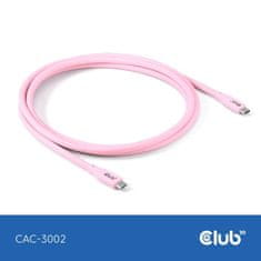 Club 3D Kabel USB-C 4.0, 20Gbps, 4K60Hz, PD 240W, 2m, růžová (CAC-3002)