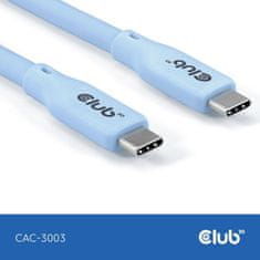 Club 3D Kabel USB-C 4.0, 20Gbps, 4K60Hz, PD 240W, 2m, modrá (CAC-3003)