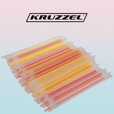 Kruzzel Fluorescenční Svítící Tyčinky - 100 ks, 8 Barev, Plast, 20 x 0.5 cm