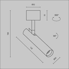 MAYTONI MAYTONI Stropné svietidlo Focus T 6W 36d C141CL-L125-6W3K-B