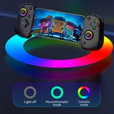 Techsuit Bezdrôtový ovládač (BSP-D8 Pro) s RGB osvetlením - Čierna KP33315