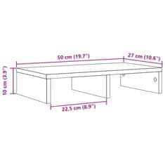 Vidaxl Stojan na monitor sivý sonoma 50x27x10 cm kompozitné drevo