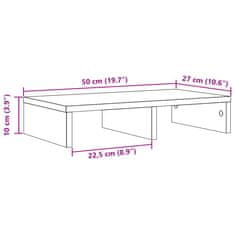 Vidaxl Stojan na monitor dub sonoma 50x27x10 cm kompozitné drevo