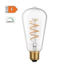 Diolamp LED Spiral Filament žiarovka číra ST64 4W/230V/E27/1800K/300Lm/360°/Dim