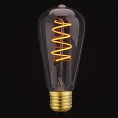 Diolamp LED Spiral Filament žiarovka číra ST64 4W/230V/E27/1800K/300Lm/360°/Dim