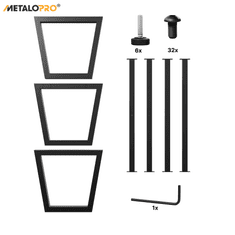 MetaloPro MetaloPro Atria Extreme Long Stolové nohy kovové, stabilné stolové podnože, čierne, do jedálne, kancelárie, domácnosti - 72x80x400 cm