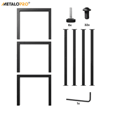 MetaloPro MetaloPro Etamin Extreme Long Stolové nohy kovové, stabilné stolové podnože, čierne, do jedálne, kancelárie, domácnosti - 72x80x300 cm